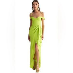 Bright Green Evening Dress / Gown - Wedding Guest Dress